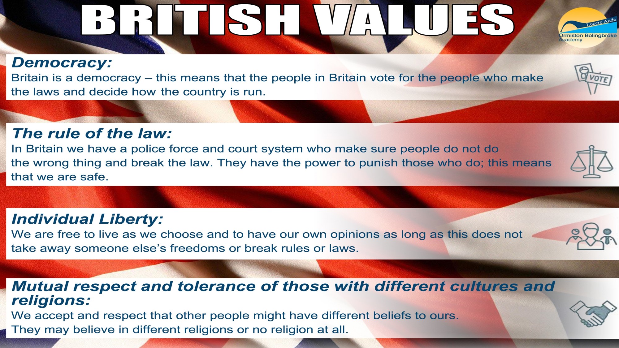 Ormiston Bolingbroke Academy - British Values